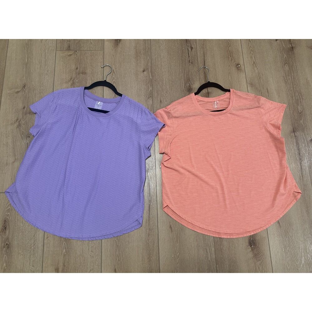 Women's Calia Renew Tee Shirts Lot of 2 Purple & Coral XL EUC!